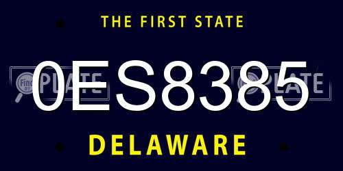 0ES8385 Delaware License Plate