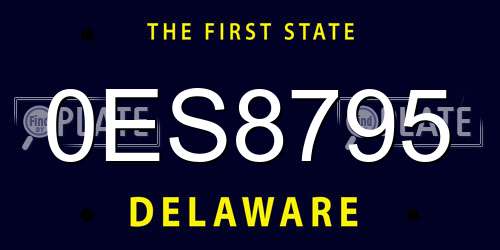 0ES8795 Delaware License Plate