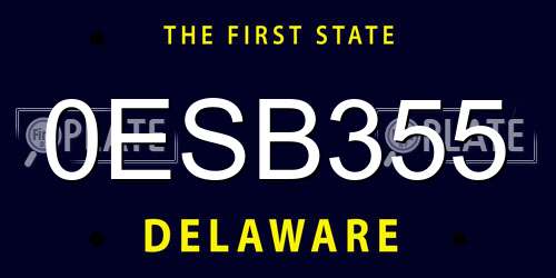 0ESB355 Delaware License Plate