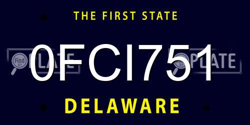 0FCI751 Delaware License Plate