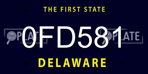 0FD581 Delaware License Plate
