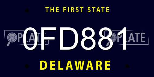 0FD881 Delaware License Plate