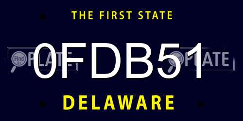 0FDB51 Delaware License Plate