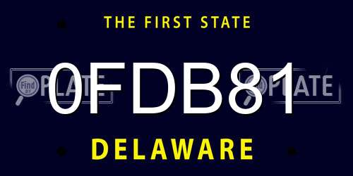 0FDB81 Delaware License Plate