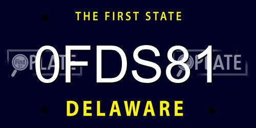 0FDS81 Delaware License Plate