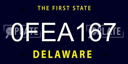0FEA167 Delaware License Plate
