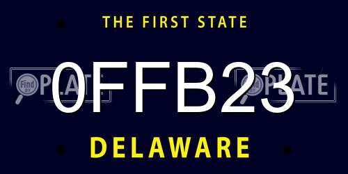 0FFB23 Delaware License Plate