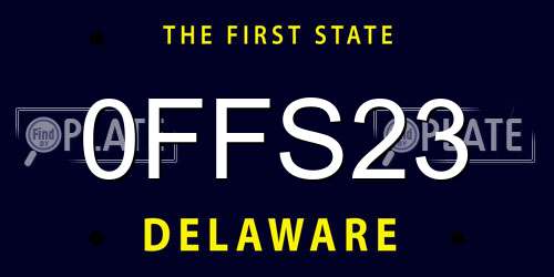 0FFS23 Delaware License Plate