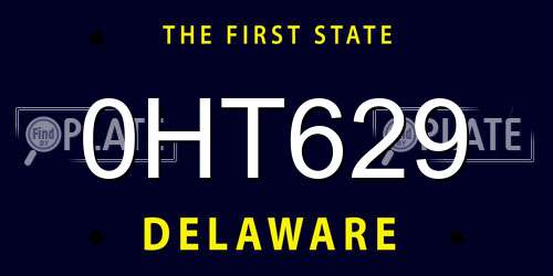 0HT629 Delaware License Plate