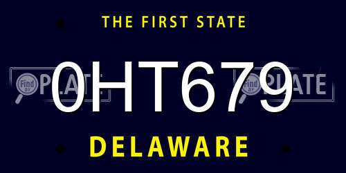 0HT679 Delaware License Plate