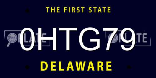 0HTG79 Delaware License Plate