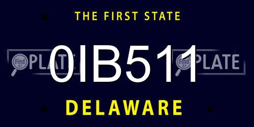 0IB511 Delaware License Plate