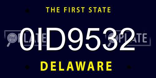 0ID9532 Delaware License Plate