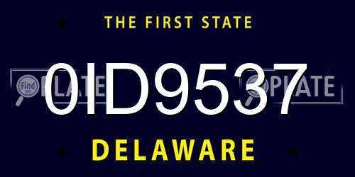 0ID9537 Delaware License Plate