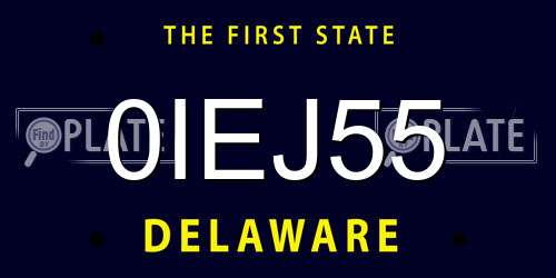 0IEJ55 Delaware License Plate