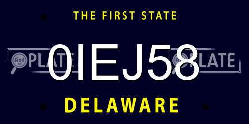 0IEJ58 Delaware License Plate