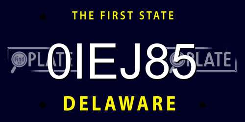 0IEJ85 Delaware License Plate