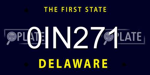 0IN271 Delaware License Plate