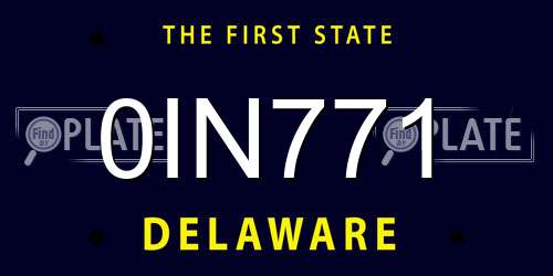0IN771 Delaware License Plate