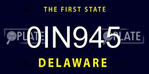 0IN945 Delaware License Plate