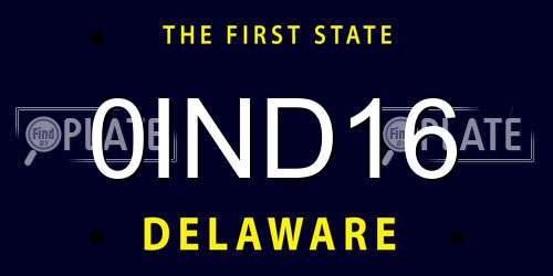 0IND16 Delaware License Plate