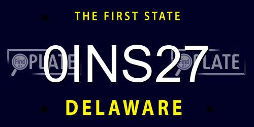 0INS27 Delaware License Plate