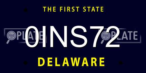 0INS72 Delaware License Plate