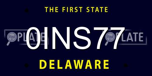 0INS77 Delaware License Plate