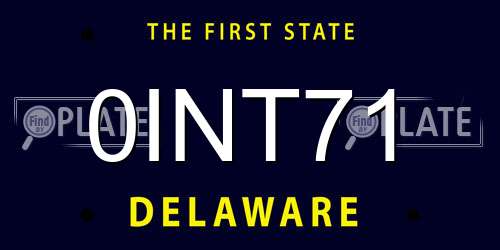 0INT71 Delaware License Plate