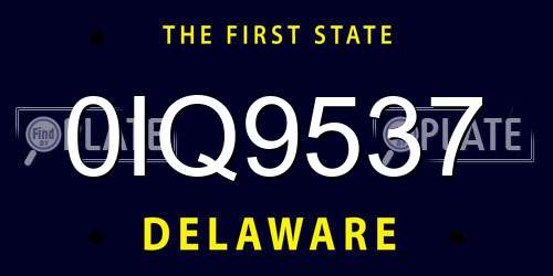 0IQ9537 Delaware License Plate