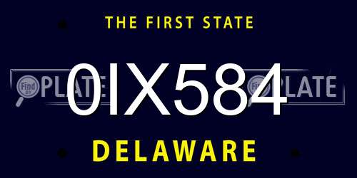 0IX584 Delaware License Plate