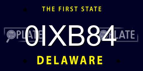 0IXB84 Delaware License Plate