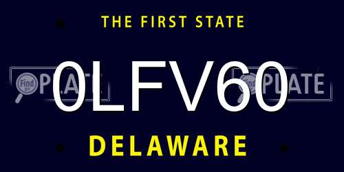 0LFV60 Delaware License Plate