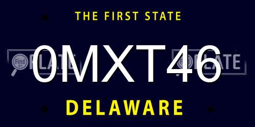 0MXT46 Delaware License Plate