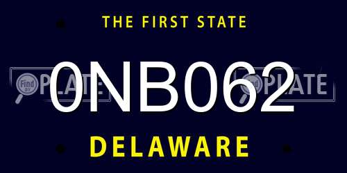0NB062 Delaware License Plate