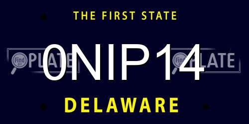 0NIP14 Delaware License Plate
