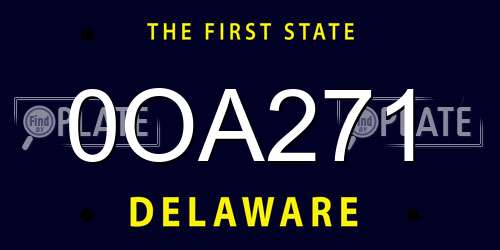 0OA271 Delaware License Plate