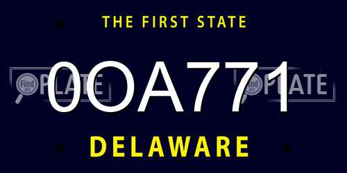 0OA771 Delaware License Plate