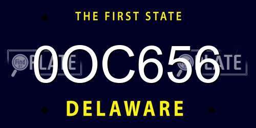 0OC656 Delaware License Plate