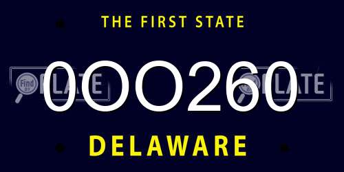0OO260 Delaware License Plate