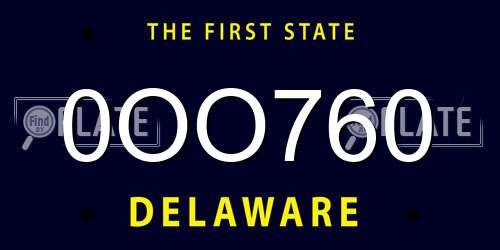 0OO760 Delaware License Plate