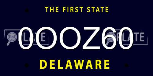 0OOZ60 Delaware License Plate
