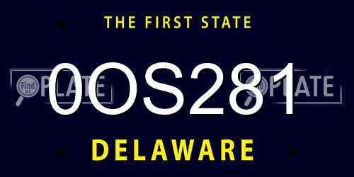 0OS281 Delaware License Plate