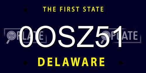 0OSZ51 Delaware License Plate