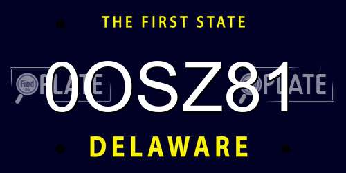0OSZ81 Delaware License Plate