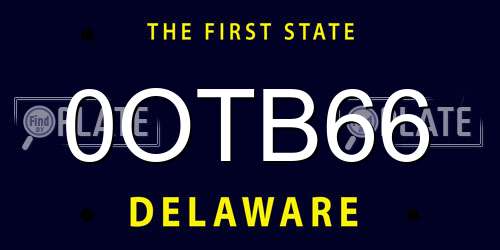 0OTB66 Delaware License Plate