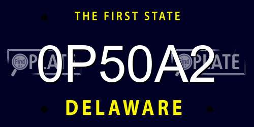 0P50A2 Delaware License Plate