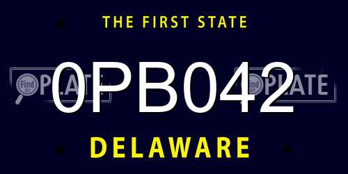 0PB042 Delaware License Plate