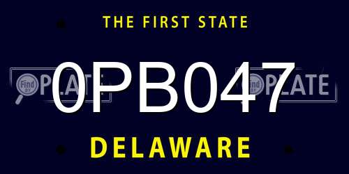 0PB047 Delaware License Plate