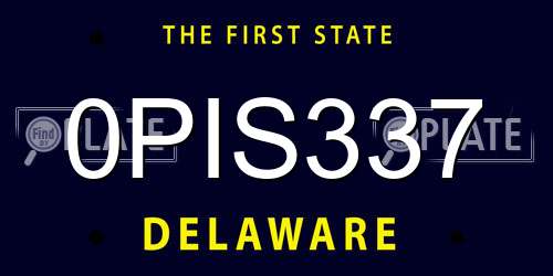0PIS337 Delaware License Plate